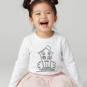 CAMISETA CASA NIÑOS - BLANCA