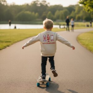 SUDADERA MONOPATIN- CREMA
