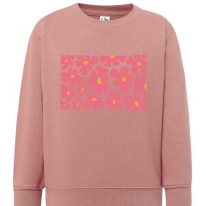SUDADERA FLORES GRANDES - ROSA VINTAGE